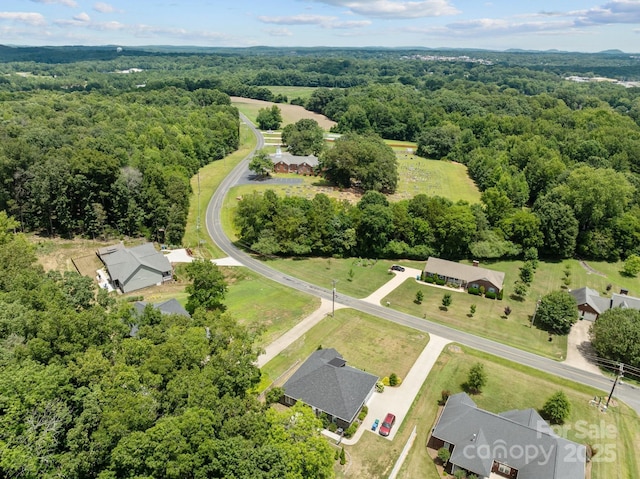 203 Poplins Grove Church Rd, Albemarle, NC 28001 - drone / aerial view of a heavily wooded area