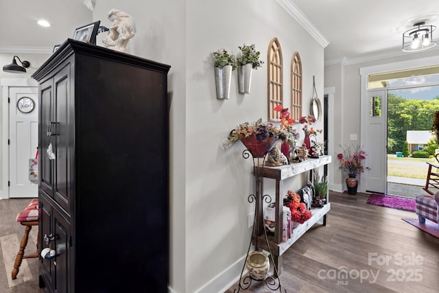 203 Poplins Grove Church Rd, Albemarle, NC 28001 - entrance foyer featuring crown molding and wood finished floors
