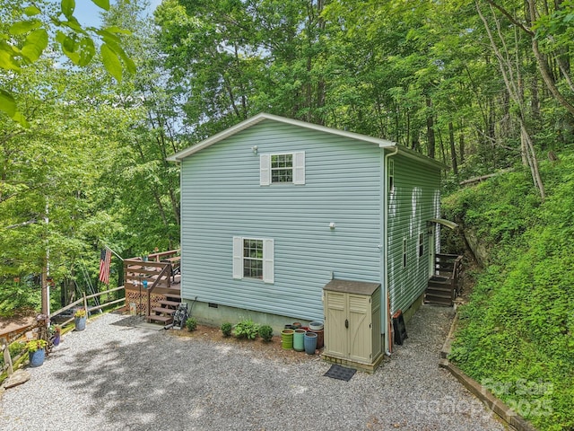 84 Hawk Nest Rd, Maggie Valley, NC 28751 - view of property exterior featuring a deck and crawl space