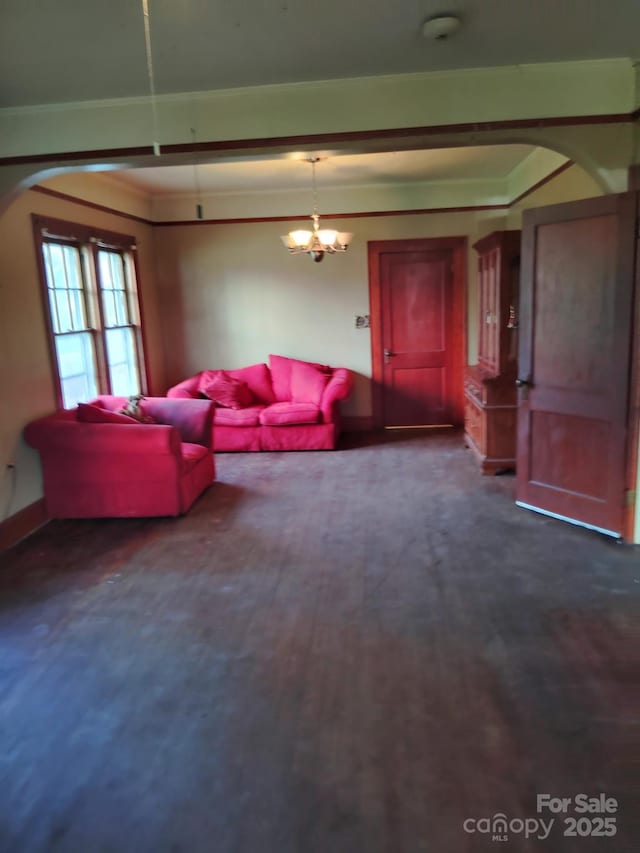 3220 Harmony Hwy, Harmony, NC 28634 - living area with arched walkways