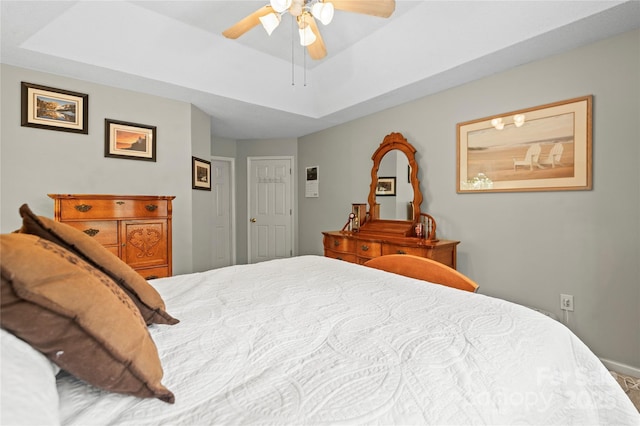 171 Highland Woods Ct, Denver, NC 28037 - bedroom featuring a raised ceiling and ceiling fan