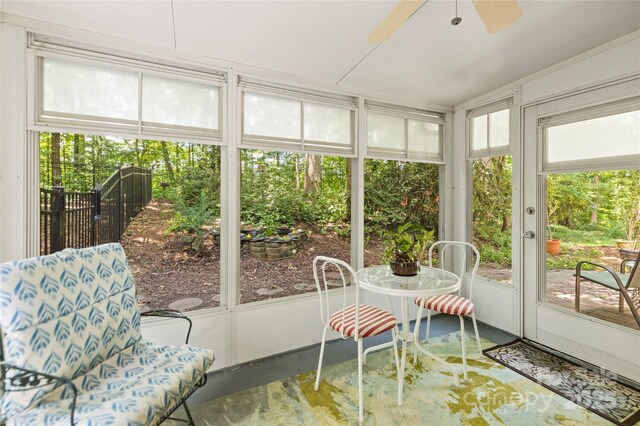 171 Highland Woods Ct, Denver, NC 28037 - sunroom with a ceiling fan