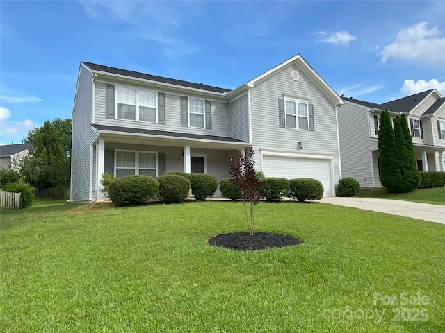 3933 Cameron Creek Dr, Matthews, NC 28105 - traditional-style house featuring concrete driveway, an attached garage, and a front yard