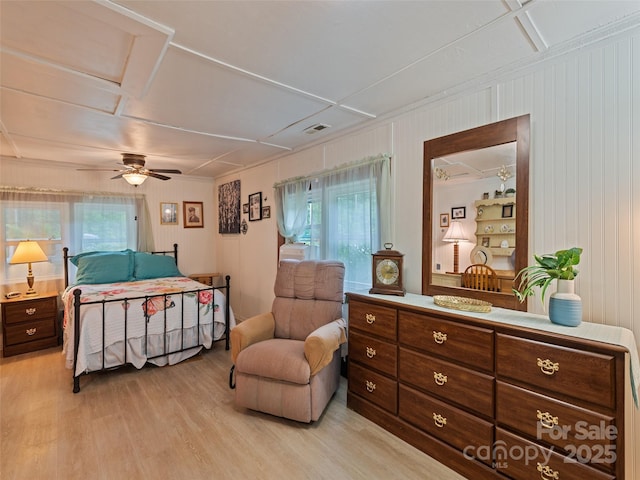 449 Little E Fork Rd, Canton, NC 28716 - bedroom featuring light wood-style floors and a ceiling fan