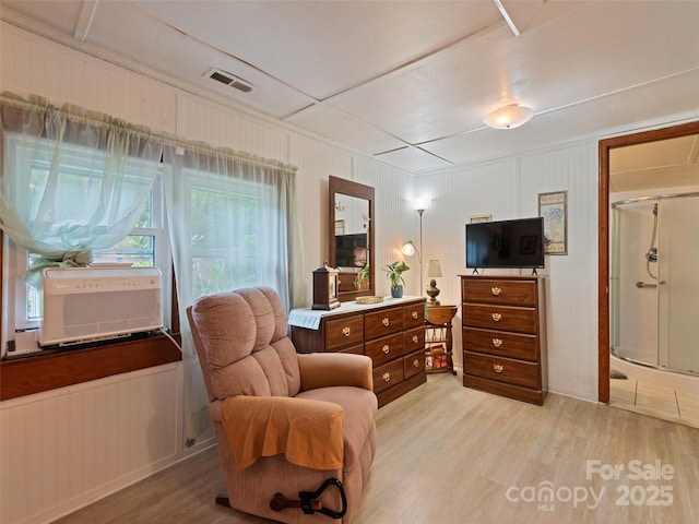 449 Little E Fork Rd, Canton, NC 28716 - sitting room featuring light wood-type flooring and cooling unit
