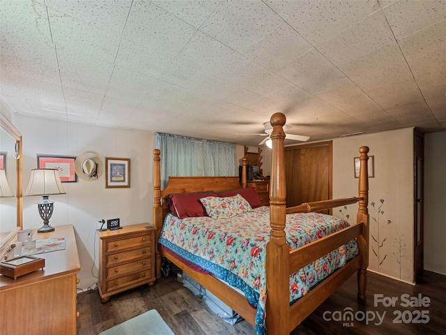 449 Little E Fork Rd, Canton, NC 28716 - bedroom with wood finished floors and a ceiling fan