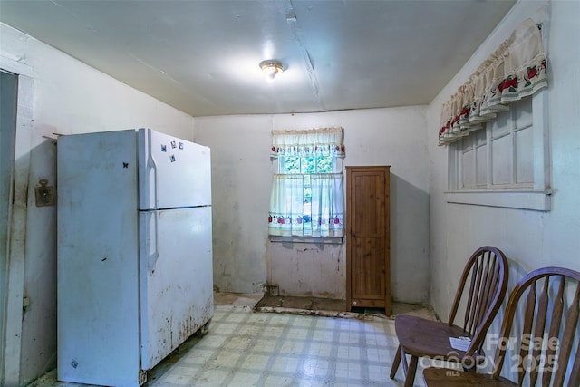 121 Sugar Cove Rd, Weaverville, NC 28787 - kitchen featuring freestanding refrigerator and tile patterned floors