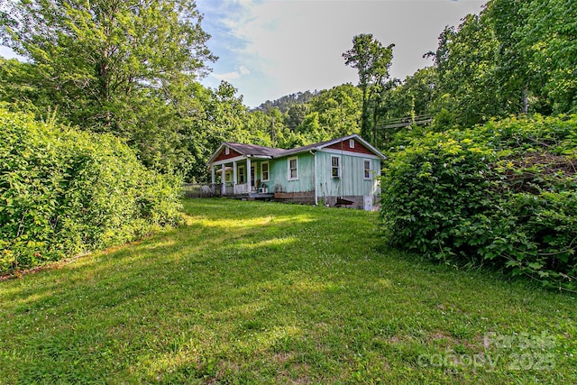 121 Sugar Cove Rd, Weaverville, NC 28787 - view of green lawn with a view of trees