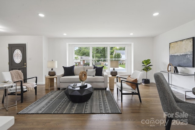 5817 Red Carriage Ln, Charlotte, NC 28212 - living area with recessed lighting and wood finished floors