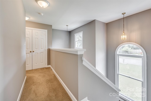 12812 Bradford Hill Ln, Huntersville, NC 28078 - hall with an upstairs landing and light carpet