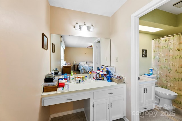 1670 Robins Nest Ct Unit C, Gastonia, NC 28054 - bathroom with vanity, ensuite bathroom, tile patterned flooring, and a shower with shower curtain