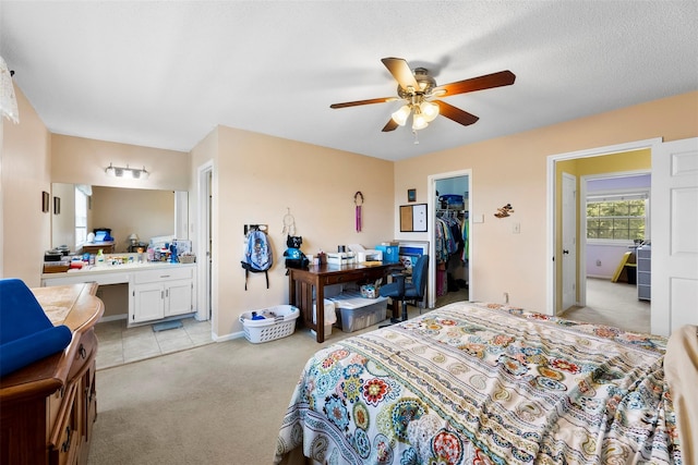 1670 Robins Nest Ct Unit C, Gastonia, NC 28054 - bedroom featuring light colored carpet, a walk in closet, an office area, a closet, and ensuite bathroom