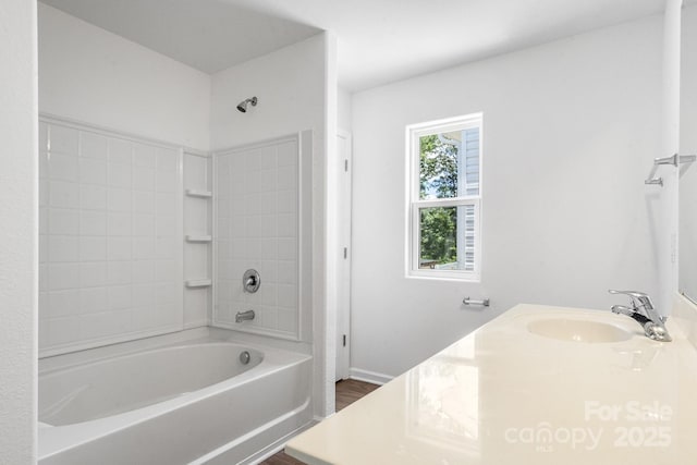 2005 Amos Oaks Ln, Charlotte, NC 28215 - bathroom with vanity and bathtub / shower combination