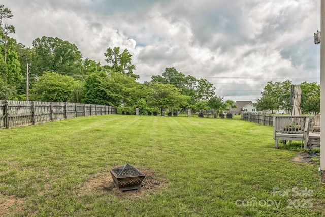 2100 Darian Way, Waxhaw, NC 28173 - fenced backyard featuring a fire pit
