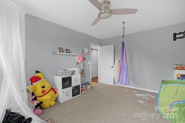 2100 Darian Way, Waxhaw, NC 28173 - rec room with carpet and ceiling fan