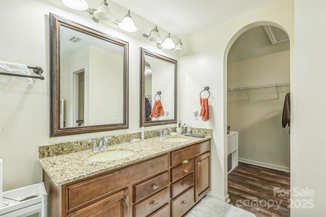 2100 Darian Way, Waxhaw, NC 28173 - bathroom with double vanity and a spacious closet