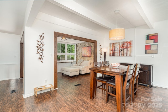4725 Rounding Run Rd, Charlotte, NC 28277 - dining area featuring beam ceiling and wood finished floors