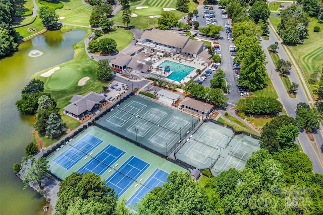 4725 Rounding Run Rd, Charlotte, NC 28277 - bird's eye view of a nearby body of water and a golf course