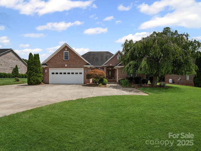 2872 Wheat Field Ct, Lincolnton, NC 28092 - traditional-style house featuring concrete driveway, a front yard, an attached garage, and brick siding