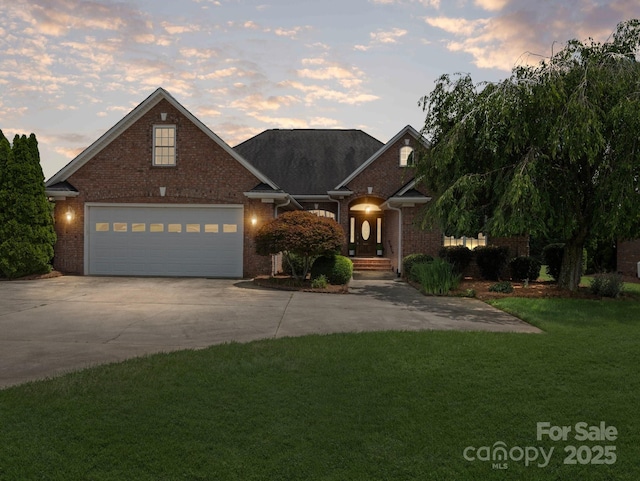 2872 Wheat Field Ct, Lincolnton, NC 28092 - traditional-style house featuring concrete driveway, brick siding, and a front yard