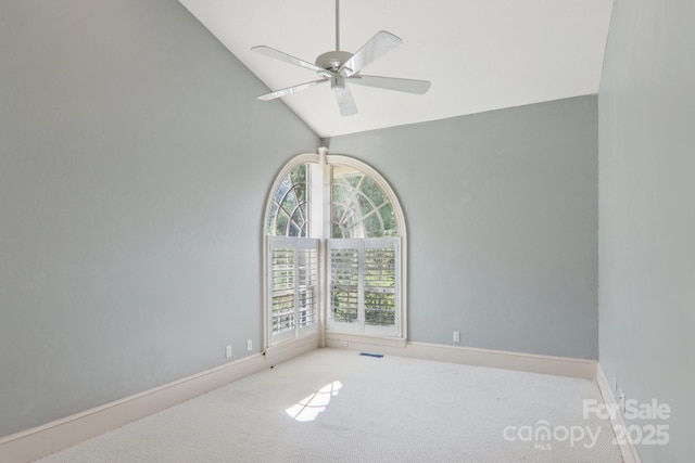 69 Sprouse Town Rd, Weaverville, NC 28787 - carpeted spare room with high vaulted ceiling and ceiling fan