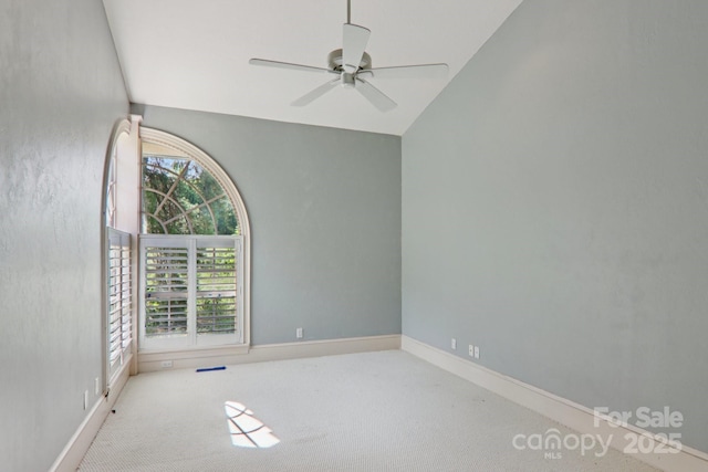 69 Sprouse Town Rd, Weaverville, NC 28787 - carpeted spare room with ceiling fan and lofted ceiling
