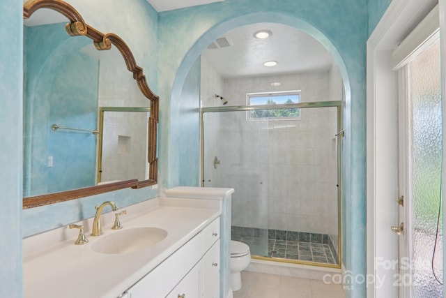 69 Sprouse Town Rd, Weaverville, NC 28787 - bathroom featuring a shower stall, vanity, and tile patterned flooring