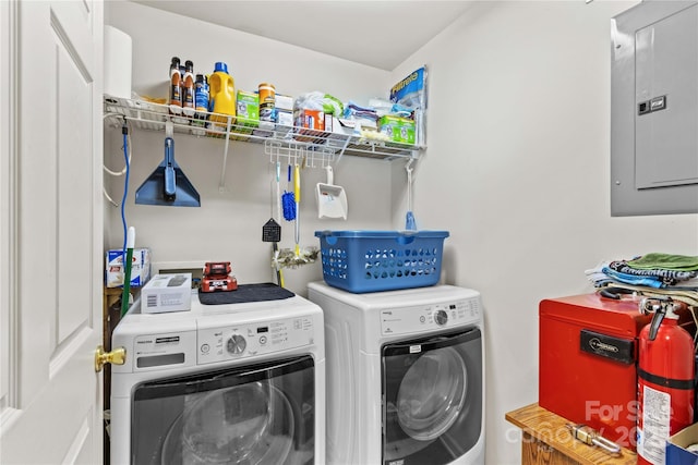 428 Mountview Dr, Mocksville, NC 27028 - washroom with electric panel and separate washer and dryer