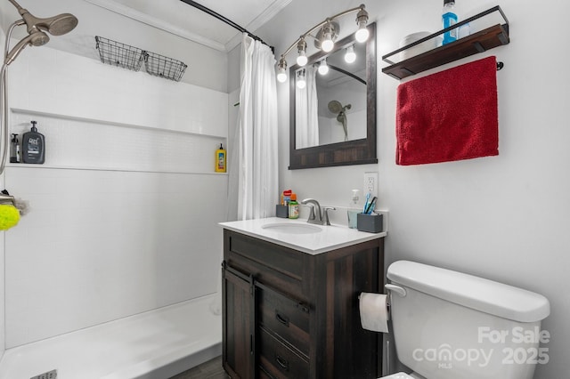 4006 Sol Mull St, Morganton, NC 28655 - full bath with ornamental molding, tiled shower, and vanity
