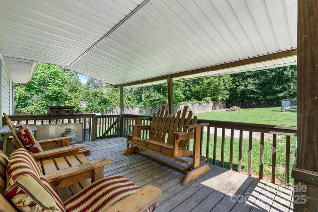 4006 Sol Mull St, Morganton, NC 28655 - wooden terrace featuring a fenced backyard