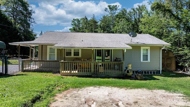 4006 Sol Mull St, Morganton, NC 28655 - back of house with a shed and a shingled roof