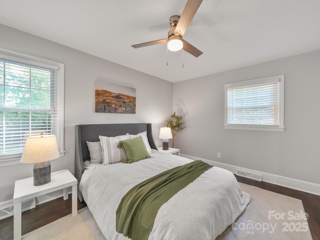 6401 Montpelier Rd, Charlotte, NC 28210 - bedroom with wood finished floors and ceiling fan