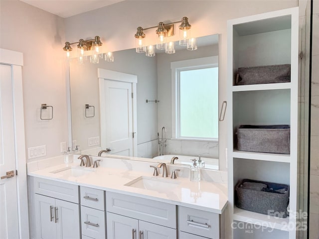 154 Amblers Knoll Rd, Weaverville, NC 28787 - bathroom with double vanity and a garden tub
