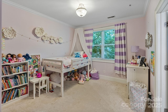 347 Bayberry Creek Cir, Mooresville, NC 28117 - bedroom featuring ornamental molding and carpet flooring