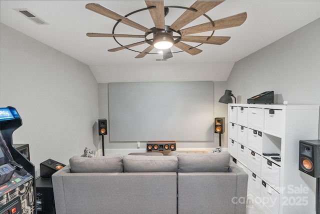 347 Bayberry Creek Cir, Mooresville, NC 28117 - living room with vaulted ceiling and ceiling fan