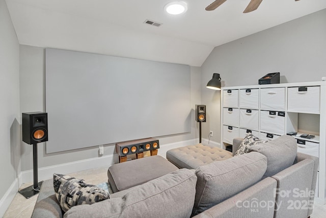347 Bayberry Creek Cir, Mooresville, NC 28117 - living room with ceiling fan and vaulted ceiling