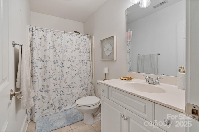 347 Bayberry Creek Cir, Mooresville, NC 28117 - bathroom featuring vanity, tile patterned floors, and curtained shower