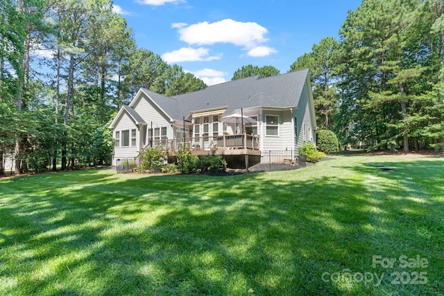 347 Bayberry Creek Cir, Mooresville, NC 28117 - rear view of house featuring a deck and a yard