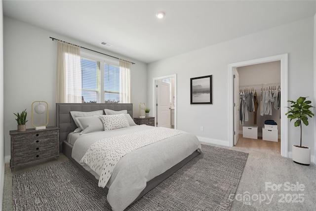 416 Balboa St, Matthews, NC 28104 - bedroom featuring a walk in closet, carpet floors, and a closet