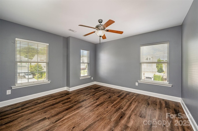 124 Glade Valley Ave, Mooresville, NC 28117 - empty room with dark wood finished floors and a ceiling fan