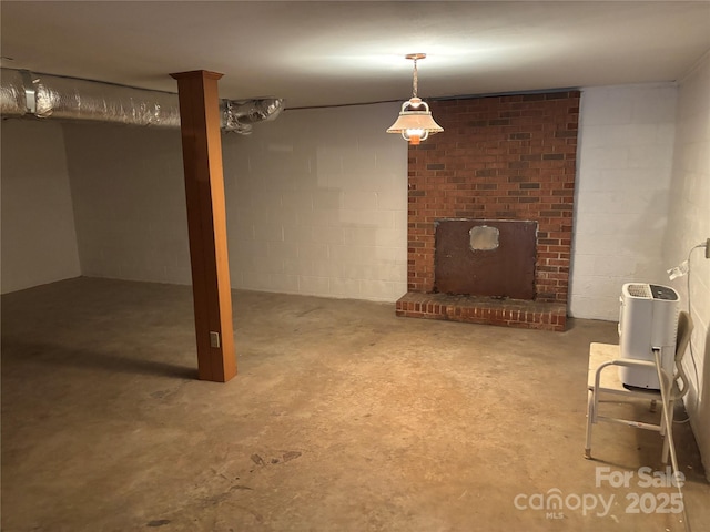 356 Lucky Hollow Rd, Hickory, NC 28601 - finished basement with concrete block wall