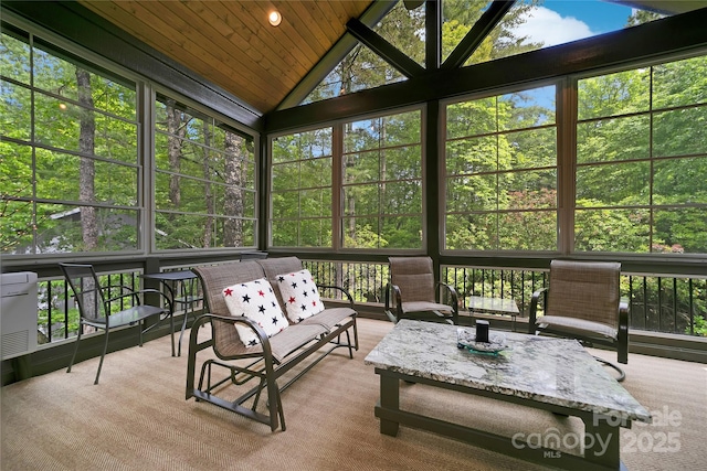 321 Middle Connestee Trl, Brevard, NC 28712 - sunroom with an outdoor living space, plenty of natural light, and vaulted ceiling