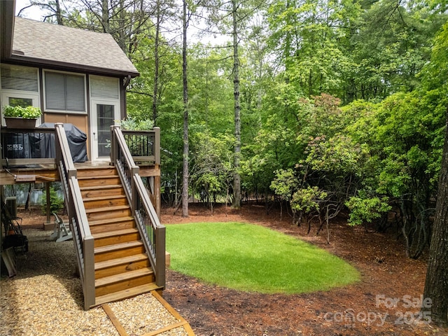 321 Middle Connestee Trl, Brevard, NC 28712 - view of yard with stairs and a deck