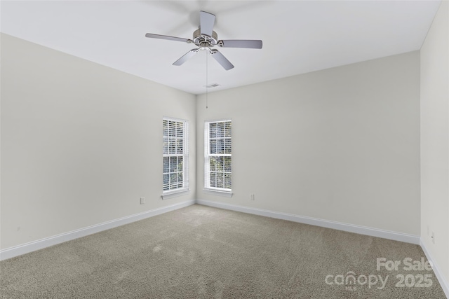 1119 Williamstown Rd, Matthews, NC 28105 - spare room with light colored carpet and ceiling fan