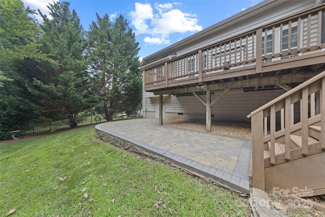 1119 Williamstown Rd, Matthews, NC 28105 - view of yard featuring a patio area and a wooden deck