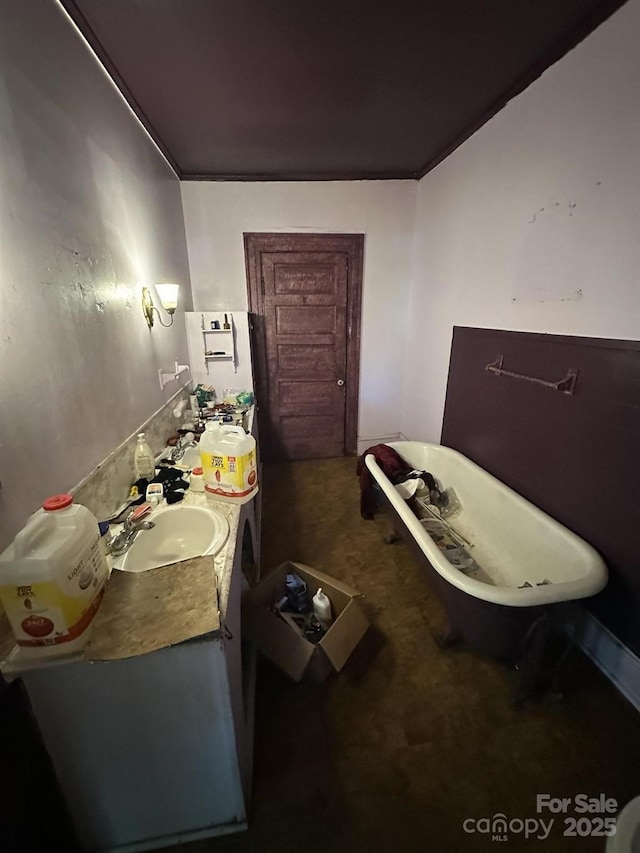 118 Hemphill Ave, Chester, SC 29706 - bathroom with double vanity and a freestanding bath