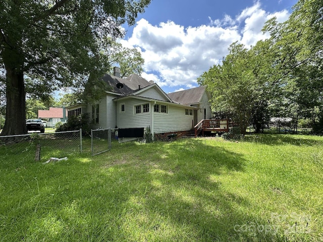 118 Hemphill Ave, Chester, SC 29706 - rear view of house with a deck and a chimney