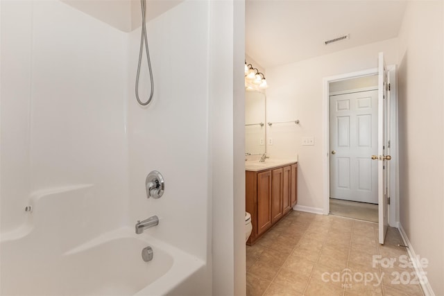 5307 Ayers Orchard Way, Charlotte, NC 28227 - full bathroom with vanity, shower / washtub combination, and tile patterned floors