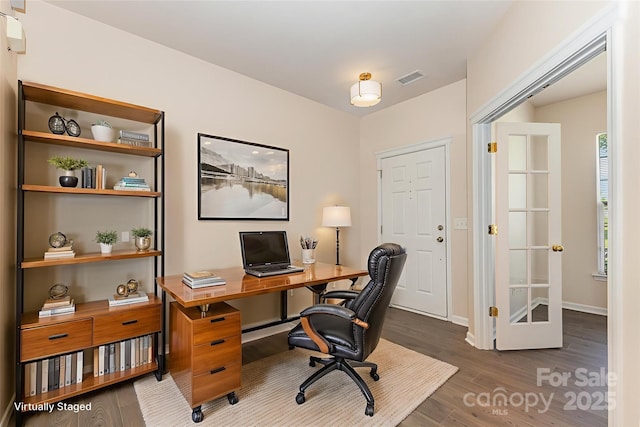 5307 Ayers Orchard Way, Charlotte, NC 28227 - office space featuring dark wood-style floors and baseboards