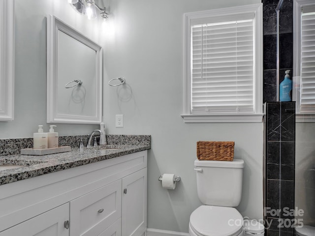 720 4th St, Stanley, NC 28164 - bathroom with vanity and a tile shower